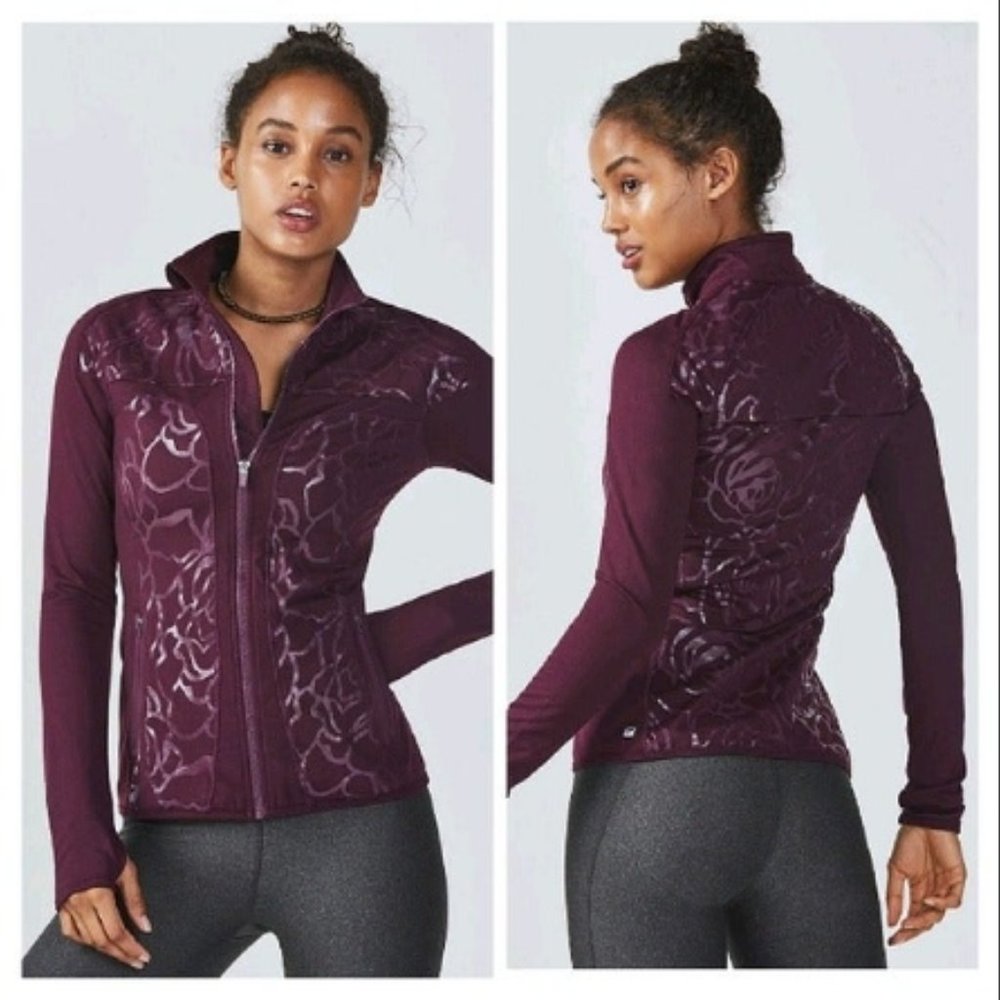 Fabletics Jojo Jacket Burgundy Rose Size L